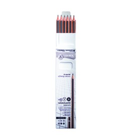 Lyra Graduate Graphite Technical Pencils, Hard Grade Leads, Set of 6
