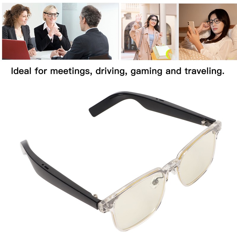 Bluetooth5.3 Smart Glasses Blue Light Blocking IPX4 Waterproof Handsfree Calling