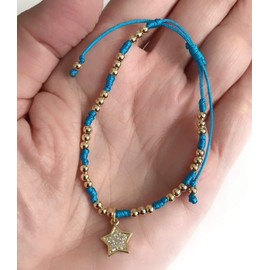 Make a Wish Bracelet Adjustable Star Pendant Celestial Jewelry