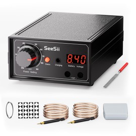 SEESII 8000W Spot Welder: 2025 Upgraded 0.1-0.3mm Battery Spot Welder with Dual Pulse Output, 10-90 Gears Adjustable Foot Pedal Operated Portable Spot welder for Making DIY Battery Packs (SEE-08)