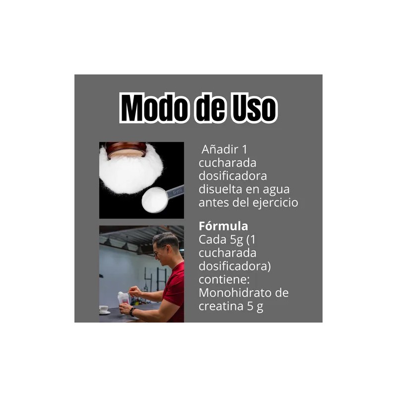 Creatina Monohidratada Suplemento Alimenticio Sin Sabor