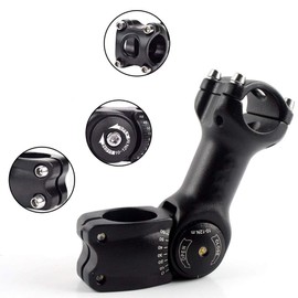 Wake Bike Stem Adjustable for Mountain Bikes, Mountain Bikes, MTB and BMX, 0-60 Degrees Adjustable, Stem for Bicycles, Road Bikes, MTB, BMX, Cycling, 25.4 x 90 mm