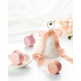 MORSUNBELA Ribbon Wedding Chiffon Gift Ribbon 2.5 cm x 19 m Packaging Fabric Ribbon Decorative Ribbon Silk Ribbon for Valentine's Day Hair Bows Baby Shower Decor