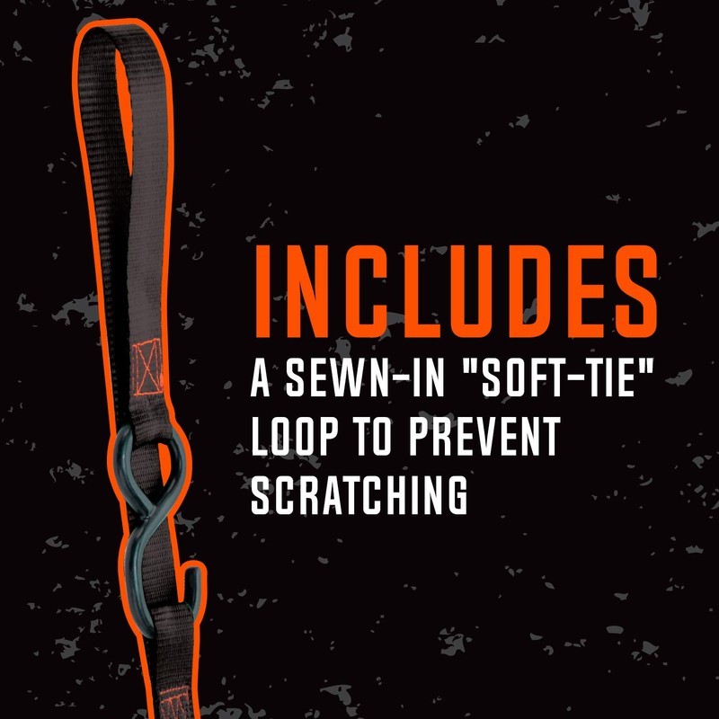 SmartStraps 10’ Tactical Ratchet Straps, 2 Pack — Heavy Duty