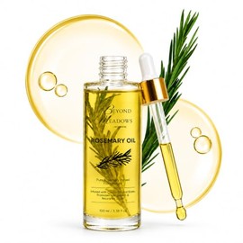 Aceite de romero orgánico para el crecimiento del cabello, infundido con biotina, aceite de ricino y menta para un cabello más saludable y raíces más 