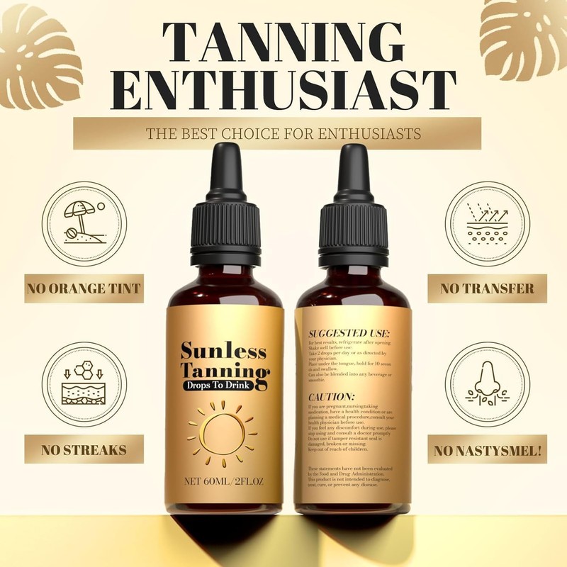 Sunless Tanning Drops To Drink - Drinkable Tanning Drops -