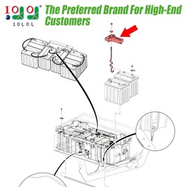 10L0L Battery Hold Down Kit with Rods for Club Car Precedent 2008.5-up (48V) OEM 103374801 103357701 Battery Hold Down Plate