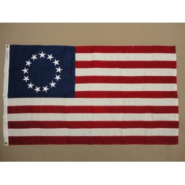 Bulldog Betsy Ross 1776 Indoor Outdoor Sewn Cotton Historical Flag Grommets 4' X 6'