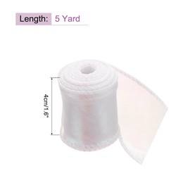 QUARKZMAN 40mm x 5m Shimmer Sheer Organza Ribbon Sparkling Chiffon Ribbons Chameleon Rainbow Color for Decoration Gift Wrapping White