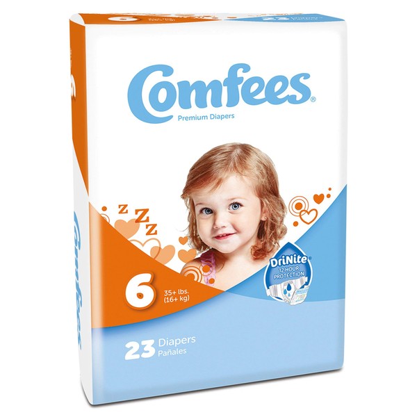 Comfees Diapers Size 6, Disposable Baby Diapers, 23 Count, Economy Pack Plus (Box of 4 Packs)…