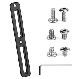 Wjelet Bicycle Bottle Holder Adapter, 2 Slots Bottle Holder with 6 Screws and 1 Screwdriver, B-Wheel Mounting Base Adjustable Aluminium Bottle Holder for MTB Road Bike Mountain Bike (Black)
