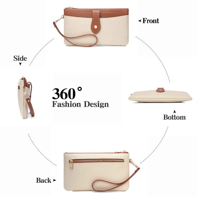 GAEKEAO Wristlet Wallets for Women Clutch Purses RFID Blocking Vegan
