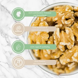 1001 Frucht Walnut Kernels 250 g Natural I Mild Walnuts without Shell from Germany without Additives I Untreated Healthy Nuts - Delicious Walnut Halves Raw Food Quality GMO Free