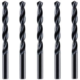 Box Of 5 x 8.5mm HSS Jobber Drill Bits - Black Roll Forged HSS-R for Carbon + Alloy Steel, Plastics & Wood. DIN338 (8.5mm x 117mm)