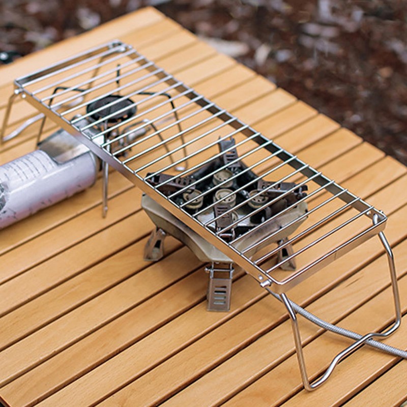 Folding Camping Grate Made of Stainless Steel with Adjustable Height,