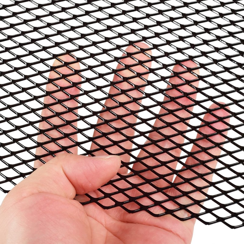 AggAuto Universal 40"x13" Car Grill Mesh - 100x33cm Aluminum Alloy