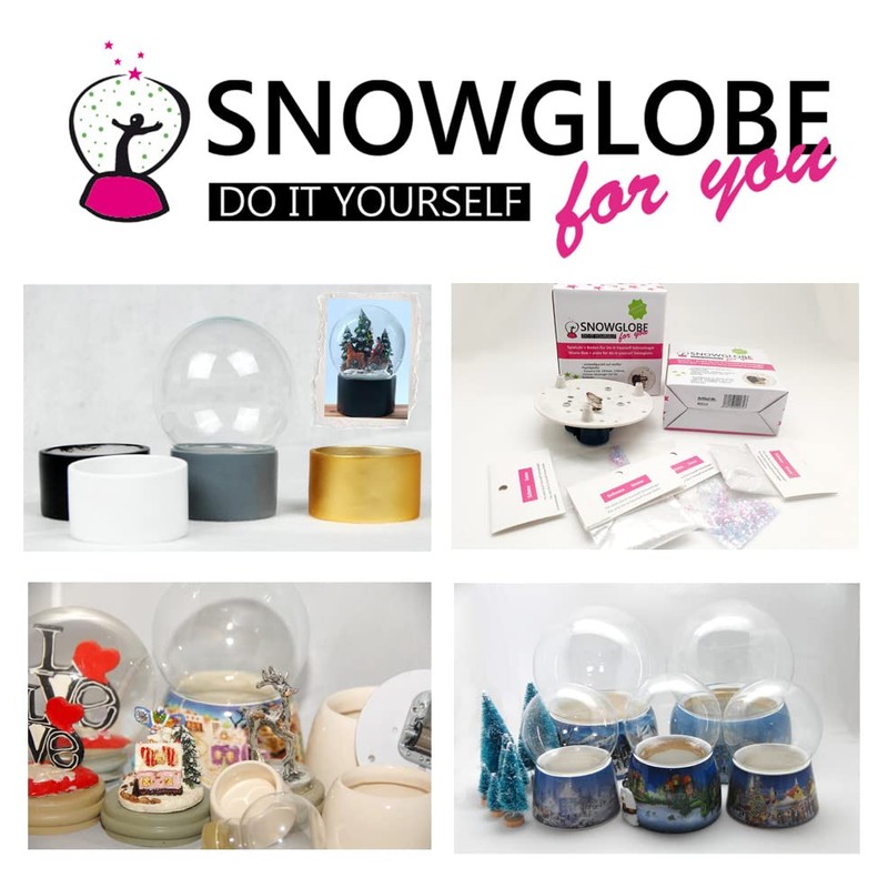 50009 Photo Snow Globe Large with Transparent Base and Hearts