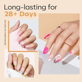 modelones Short Oval Nail Tips, Pre-shaped Round Full Cover Fake Nails Soft Gel Acrylic Nail Tips Nail Extension False Gel x Nail Kit 216PCS 12Sizes