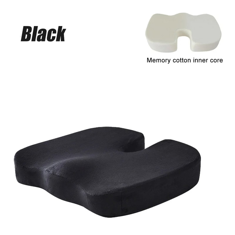U-Shaped Memory Foam Seat Cushion – Non-Slip Coccyx & Hip