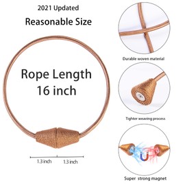 YUNTUOO 2 alzapaños magnéticos para cortinas, estilo europeo, prácticos alzapaños para cortinas finas o gruesas, no requieren herramientas (café claro