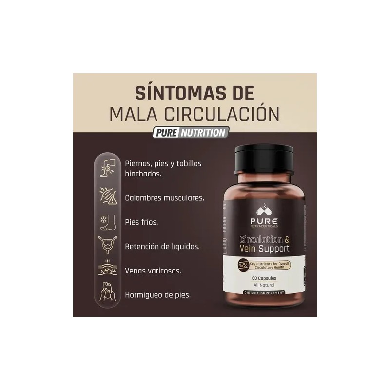 Varices,circulacion,arginina,60 Caps Formula Avanzada