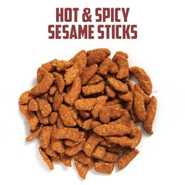 Hot and Spicy Sesame Sticks Snack 2lbs, Delicious and Fresh Snacks with the Perfect Mix of Hot, Spicy and Salty Flavor for Midday Snacking, Office On-The-Go Indulgence,