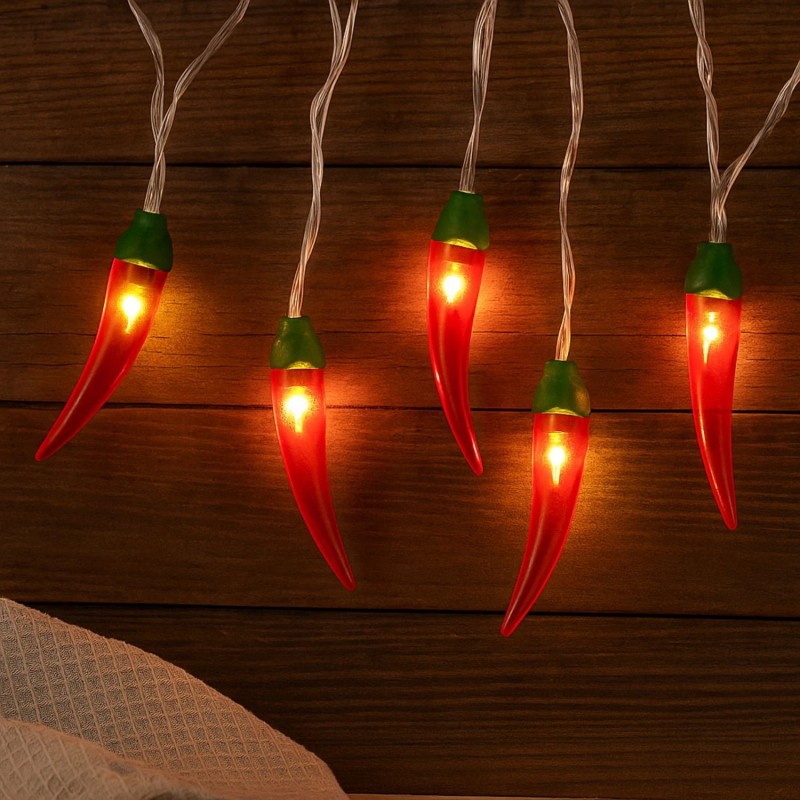 Elegani 10 LED Chili Pepper String Lights – Warm White