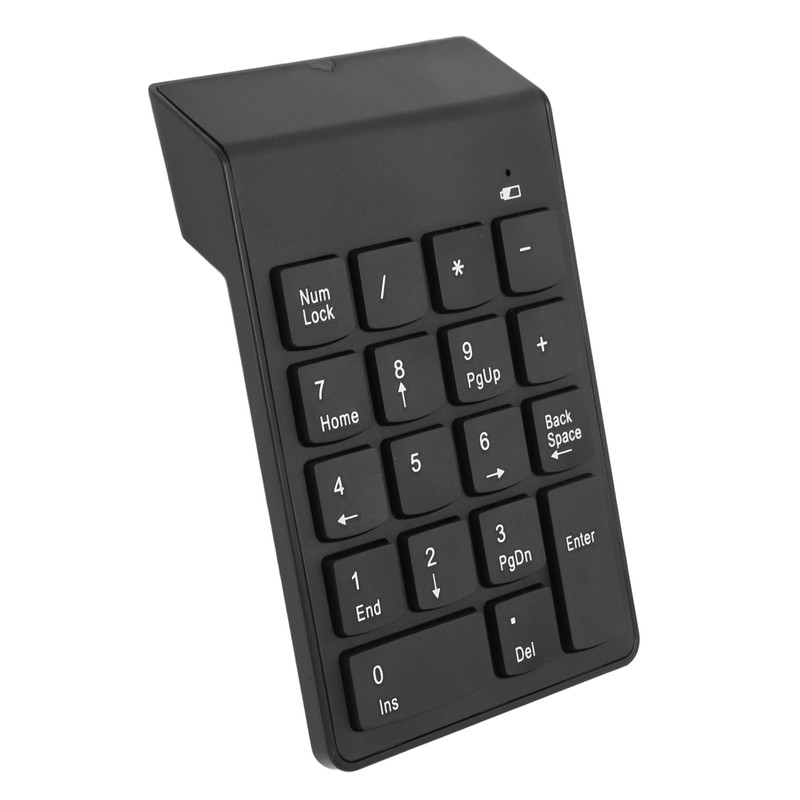 Wireless Number Pad 2.4G Receiver Black 18 Concave Keys Battery