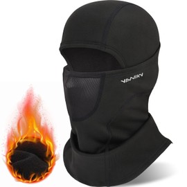 YANIKY Balaclava Windproof Warm Ski Mask Bicycle Balaclava Winter Balaclava for Men Women Breathable Face Mask for Cycling, Skiing, Motorcycle, Outdoor Sports, black with mesh
