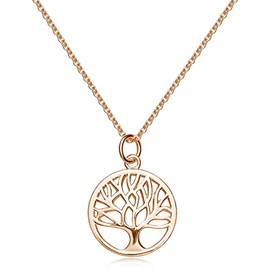 MATERIA by Matthias Wagner Women's Tree of Life Necklace 925 Sterling Silver 38-43 cm, Sterling Silver
