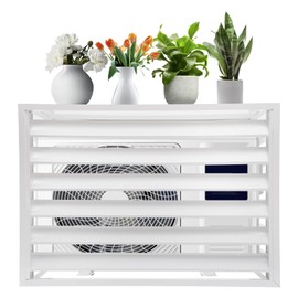 Air Conditioner Fence Panel, 19.69"W X 27.56"H Privacy Fence for Outside, Outdoor Trash Can Enclosure Pool Equipment, Fence Screens Kit (White)