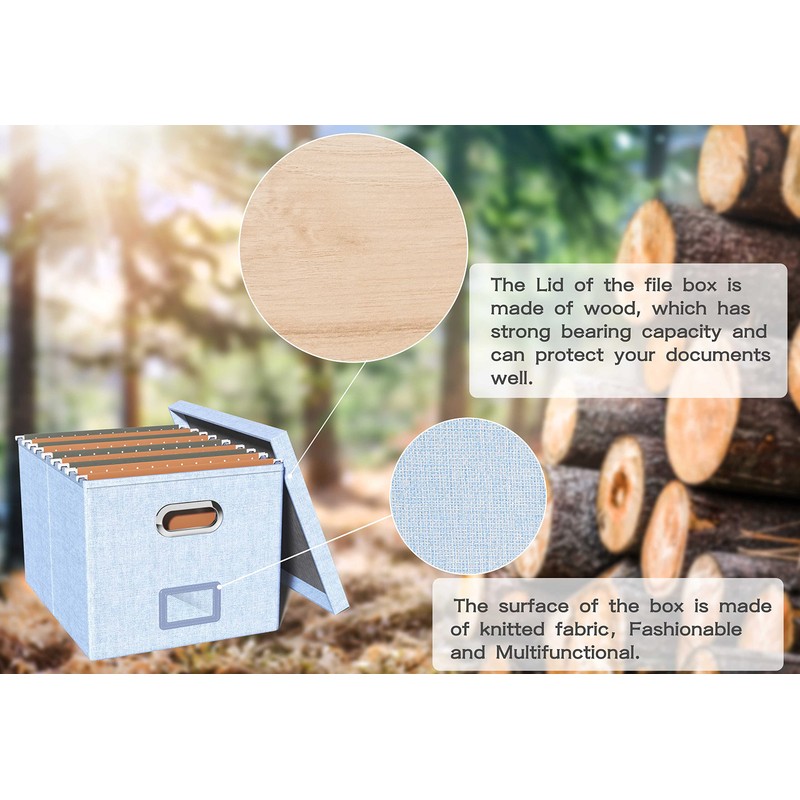 2 Pack File Storage Organizer, Filing Box, Portable File Box