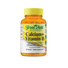 Greenfield Nutritions - Halal Calcium 600 mg with Vitamin D3 400 IU, 90 Tablets