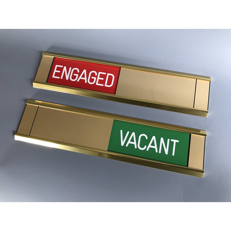Sliding Signs - Entry Control - Engaged/Vacant (Or Your Wording)