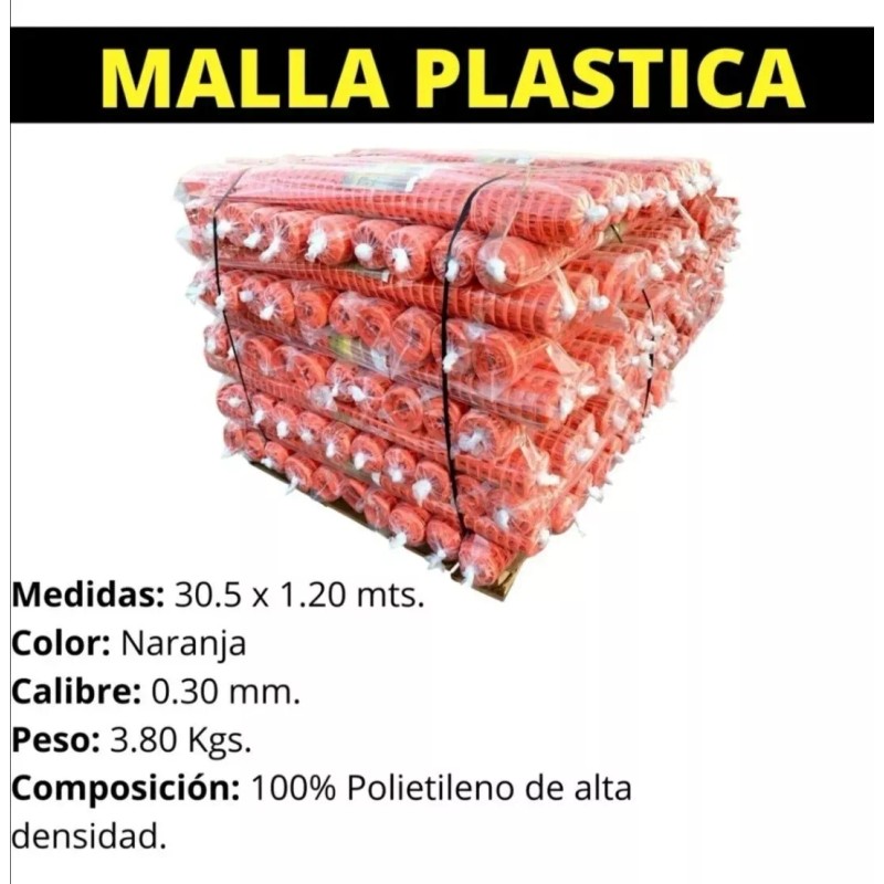Grupo sancoys Malla Delimitadora Plástica De Seguridad Naranja 30.5 X