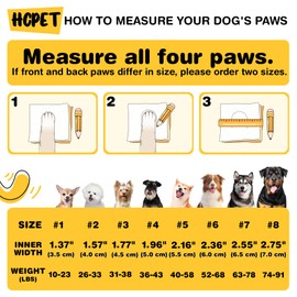 Hcpet Dog Shoes, Dog Boots & Paw Protectors for Winter Snowy Days, Rainy Weather, Outdoor Anti-Slip Sole Dog Booties for Hardwood Floor Black-Leg 8