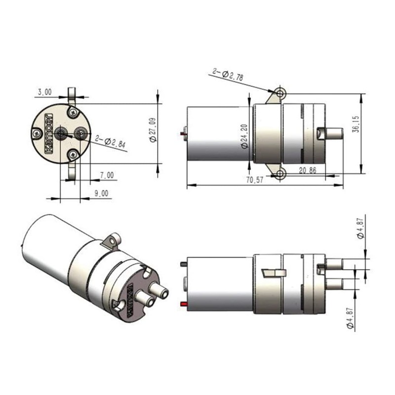 Kamoer EDLP600 micro vacuum pump 12V mini air-liquid diaphragm pump