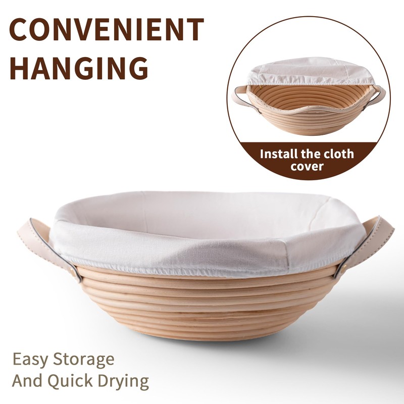 Complete Sourdough Starter Kit with Banneton Proofing Basket & Dough