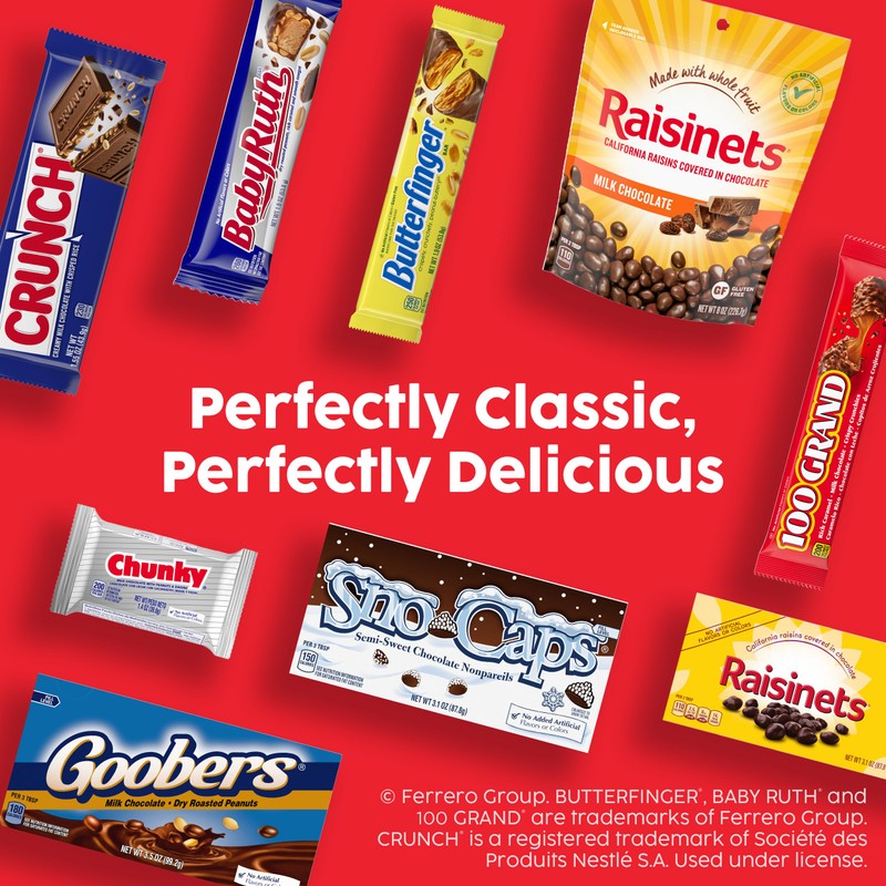 Butterfinger, CRUNCH, Baby Ruth, 100 Grand Minis, Assorted Candy Bars,