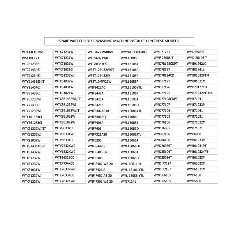 Genuine Beko Washing Machine Drain Pump Filter White Replacement Part