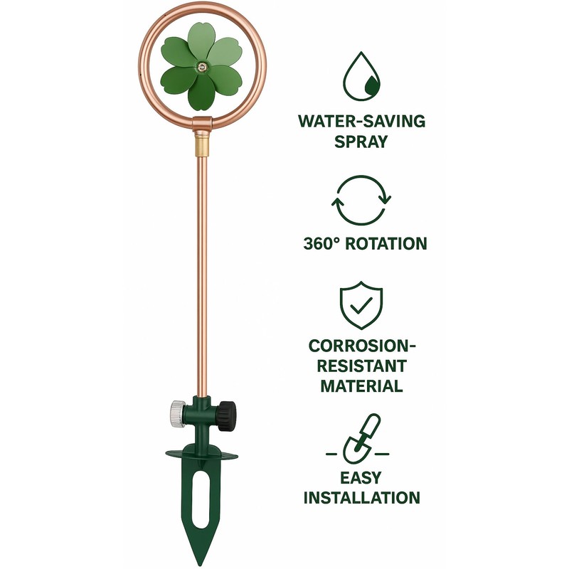Metal Flower Sprinkler Head,Dual-Purpose Garden Decor & 360° Lawn Irrigation