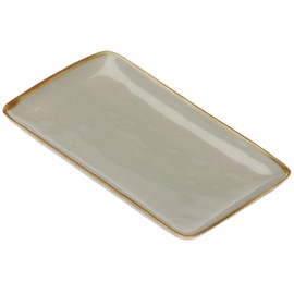 Grigio Perla Rectangular Platter Serving Plate 20 x 13 cm Grey Stoneware