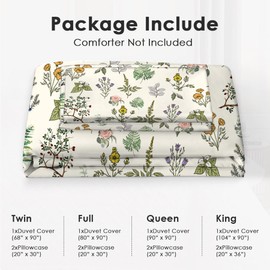 Floral Bedding Wildflower Theme Comforter Set Sage Green Flower Duvet Cover Bedroom Decor Soft Twin Full Queen King Size Quilt Cover with 2 Pillowcases for Kids Teens Adults Women Men 68x90