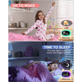 Uplayteck Kids Alarm Clock Ok to Wake and Grow Clock for Kids with 5 Adjustable Light and 4 Level Sounds Toddler Sleep Trainer for Boys and Girls Bedrooms