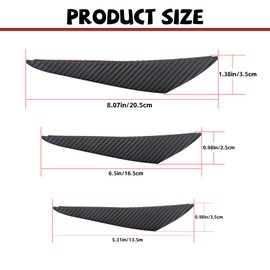 NTNEV 6 PCS Car Spoiler Canards Kit, Universal Car Front Bumper Protection Kit, Anti-Collision Auto Stickers, Exterior Soft Rubber Decorative, Universal for Most Cars Trucks SUVs (Carbon Fiber Black)