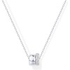 Krstudent 14K Gold Plated Cubic Zirconia Rondelle Pendant Necklace for