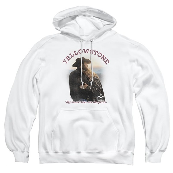 Popfunk Yellowstone Beth and Rip Tomorrows Adult Pull-Over Hoodie, White,