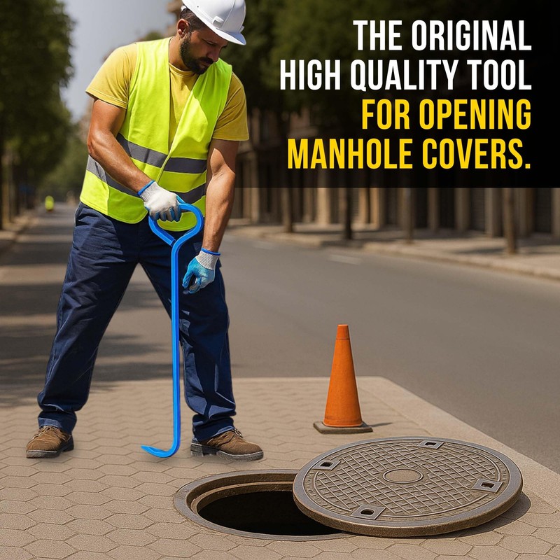 T&T Tools 30-Inch Manhole Hook - Heavy Duty Single Hook