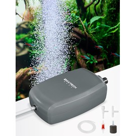 UPETTOOLS Electric Aquarium Air Pump 3W Powerful Fish Tank Air Pump with Stainess Steel Single Outlet Adjustable Oxygen Aerator Pump with Air Stone Bubbler for Fish Tank 20-100 Gallon