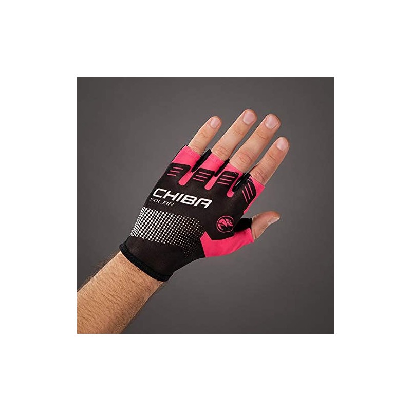 Chiba Solar Cycling Gloves Short Black / Pink 2021 Size: